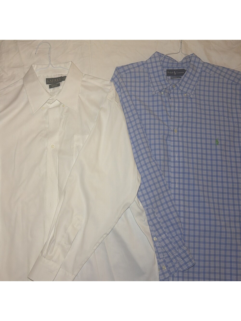 Ralph Lauren Polo Oxford Shirts 2XL Tall Lot Of 2 Button Up Horse Logo 18 34/35